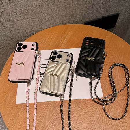 イヴサンローラン YSL チェーンショルダー付き iPhone18/17Pro スマホケース
