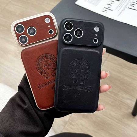 クロームハーツ iPhone スマホケース,Chrome Hearts iPhone17/18ProMax エンボスレザー携帯カバー