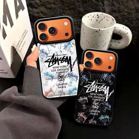 Stussy アメリカンストリートブランド iPhone17ProMax/16Pro/15Plus 携帯ケース,Galaxy S26/S26+ ステューシー個性的でかっこいいトレンド iPhone ケース