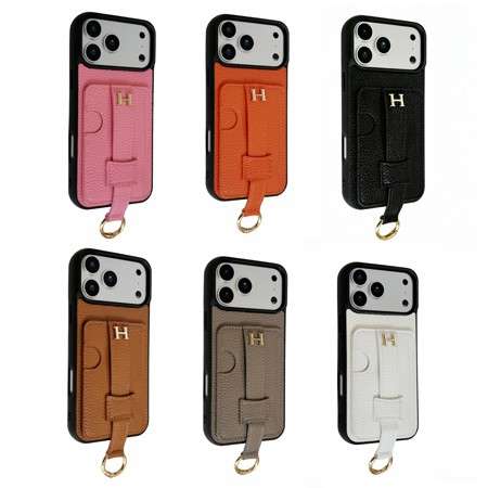 エルメス風 iPhone18/17pro ケース 背面カード収納,hermes 17promax/17air スライドベルト付き落下防止